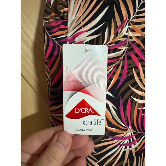 Land's End | NWT Tropical Print High Neck Swim Dress | Size 14W - Picture 5 of 11